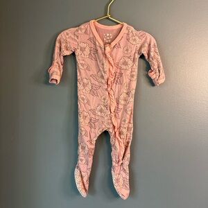 Kickee pants floral bamboo footie